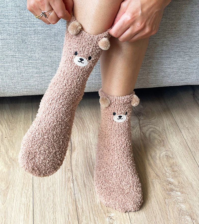 Chaussettes ourson en moumoute - Image 2