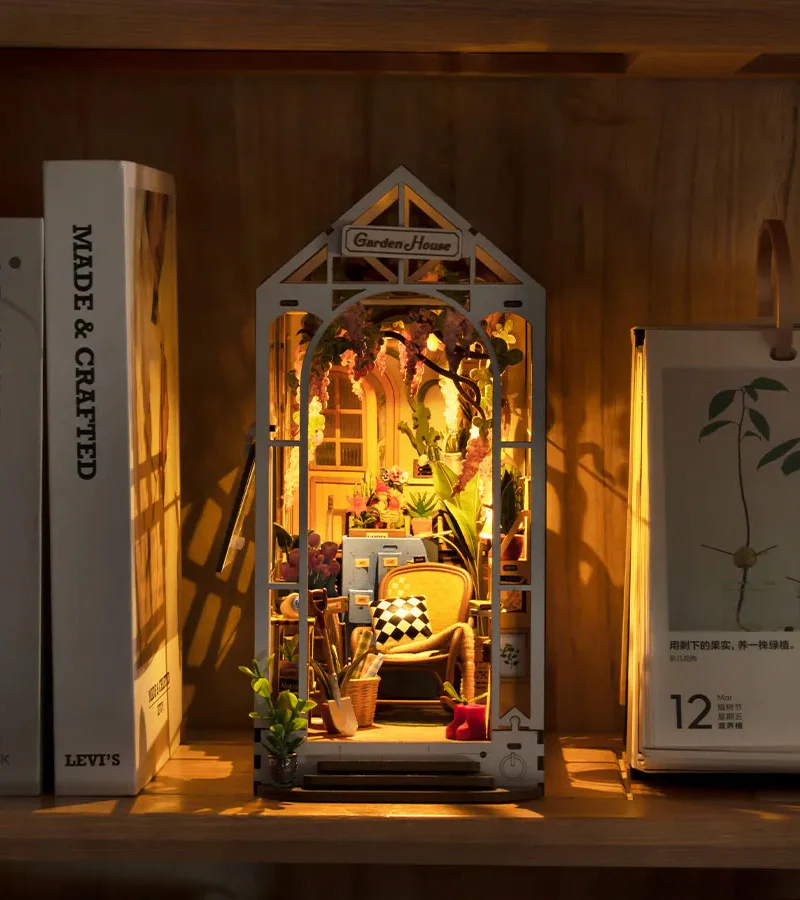 Kit DIY maison miniature en serre-livre - Garden House - Image 2