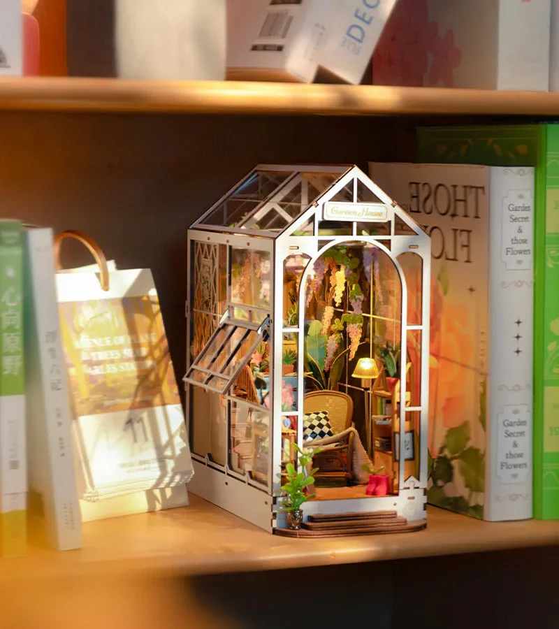 Kit DIY maison miniature en serre-livre - Garden House - Image 6