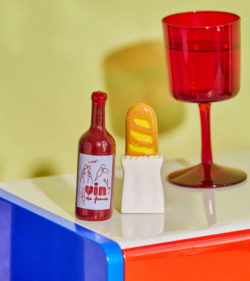 Salière poivrière baguette et vin - Image 2