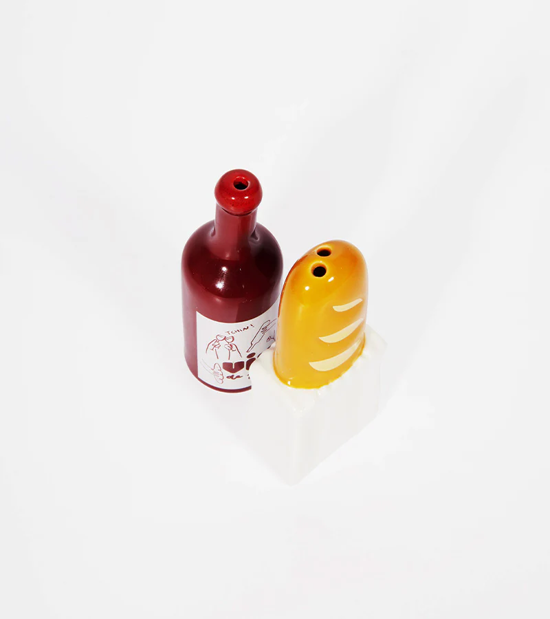 Salière poivrière baguette et vin - Image 4