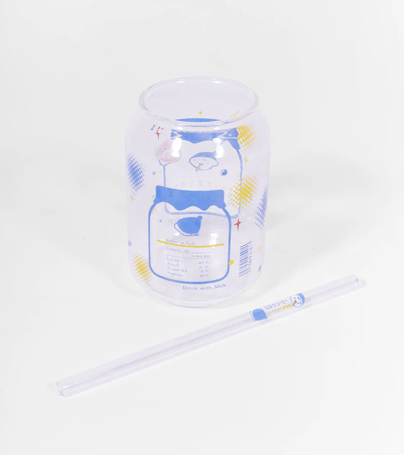 Verre Kawaii Rétro “Milk Cup” + Paille - Image 4