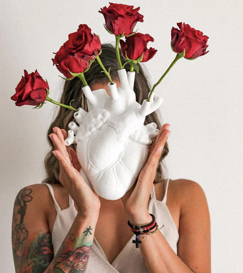 Vase coeur Love in Bloom en porcelaine - Image 3