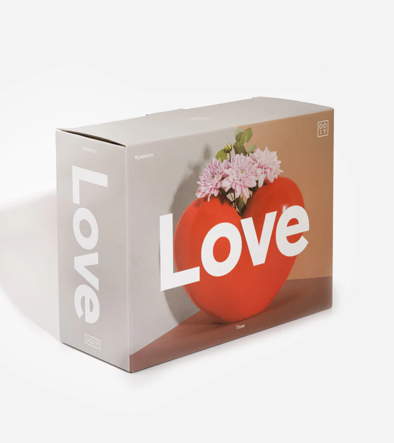 Vase coeur rouge en céramique - Image 5
