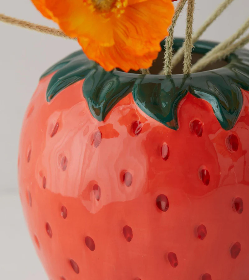 Vase fraise en céramique - Image 3