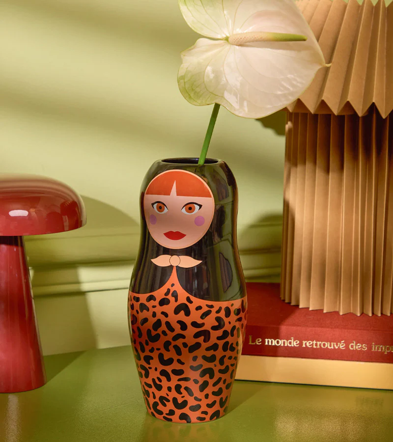 Vase poupée russe léopard - Image 2